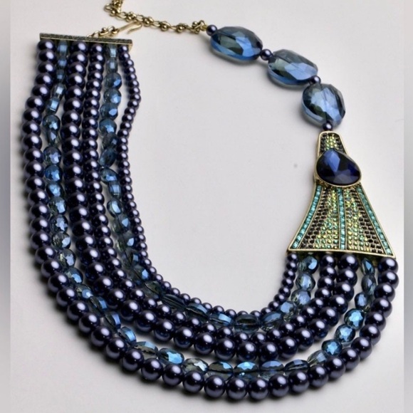 Heidi Daus Brass Ox Plated Beaded Crystal Multi-Layer Necklace